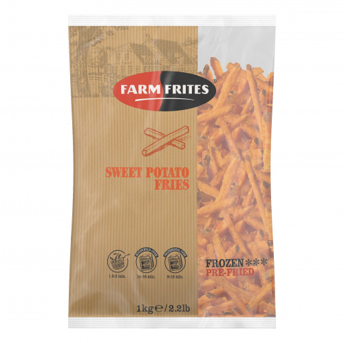 Батат сладкий в панировке  9 мм c кожурой, Farm Frites (2кг)