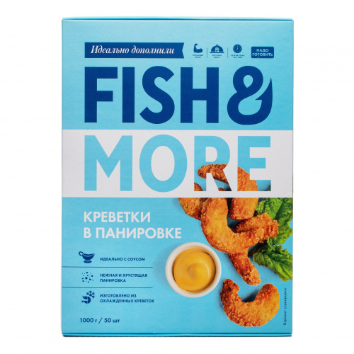 Креветки в панировке с/м, 21/25 (1кг)