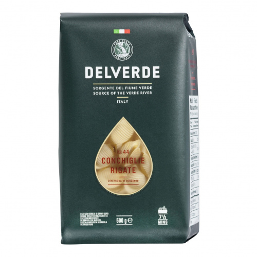 Паста № 044 Конкилье Ригате, Delverde (0,500кг)
