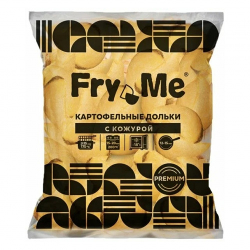 Картофельные дольки с кожурой без специй Fry Me Премиум (2,5кг)