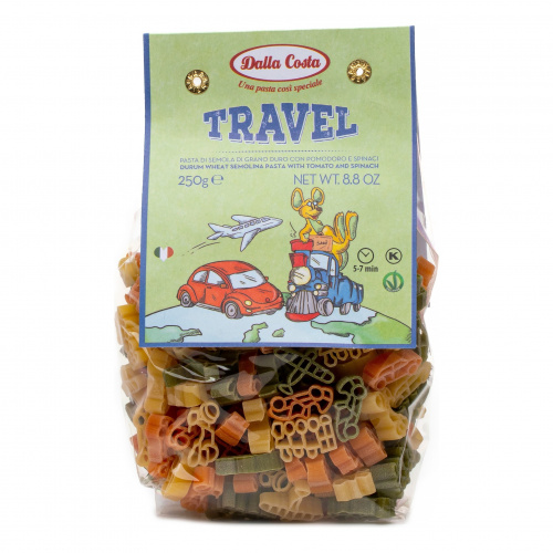 Паста без яиц со шпинатом и томатами Путешествие, Dalla Costa (0,250кг)