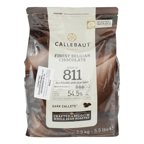 Шоколад темный "Barry Callebaut" в галлетах 54,5 % какао (2,5кг)