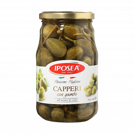 Каперсы Лакримелла с ножкой в уксусе, IPOSEA (0,530кг)