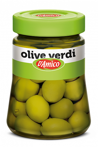 Оливки зеленые с косточкой, D`Amico (0,300кг)